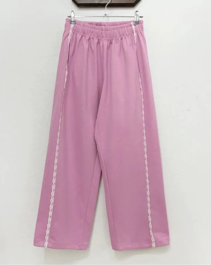 Lace Seam Trim Joggers