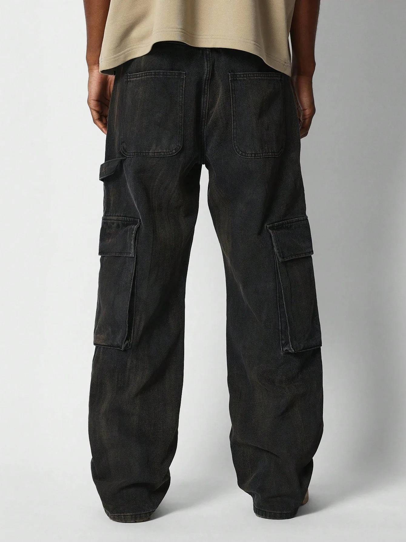 Loose Fit Baggy Washed Carpenter Cargo Jean