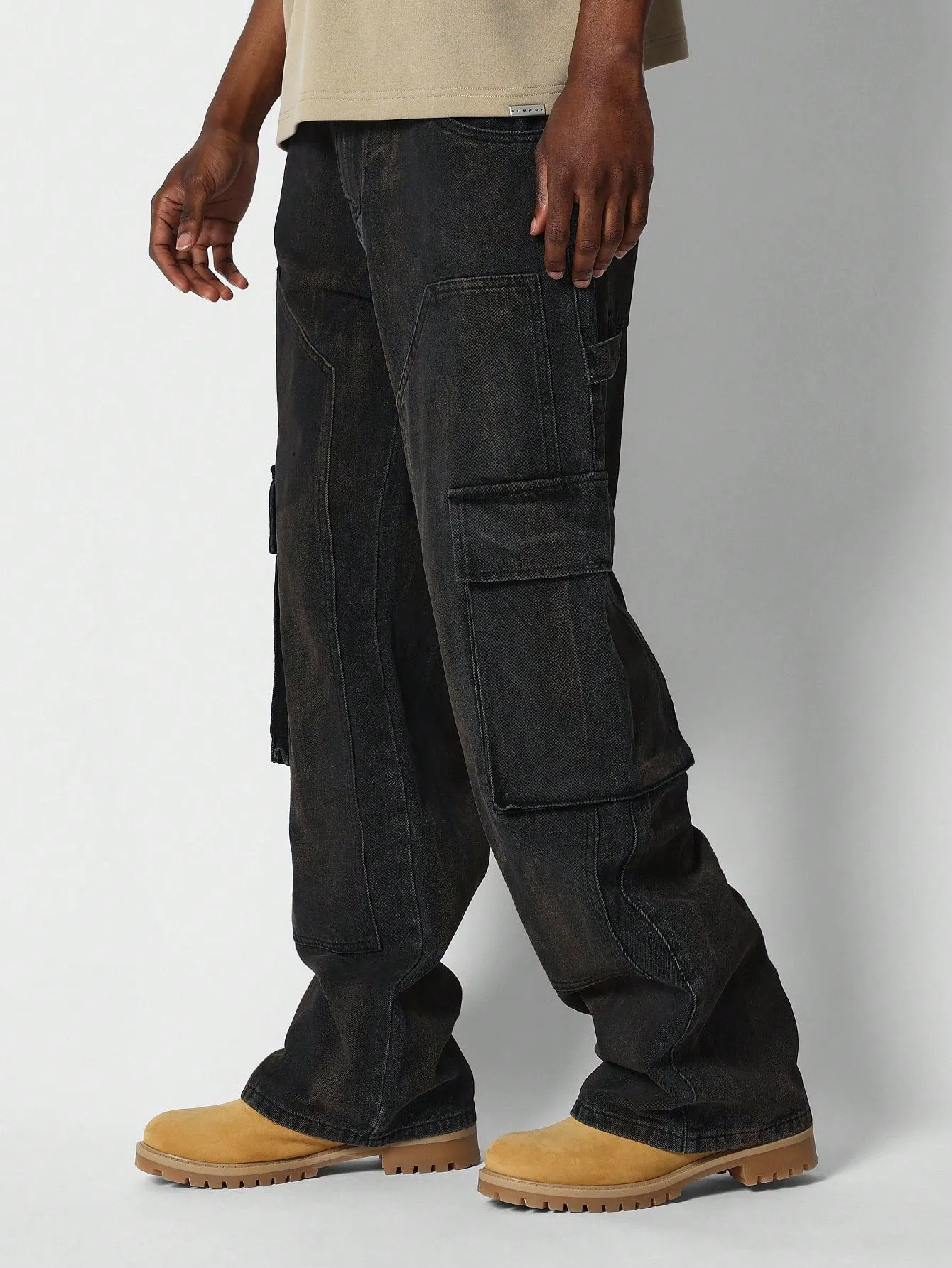 Loose Fit Baggy Washed Carpenter Cargo Jean