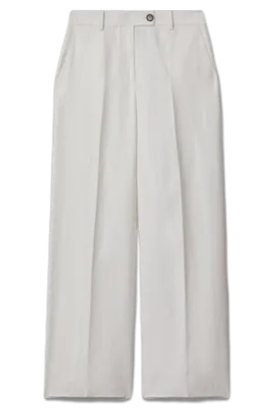 Lori Viscose-Linen Wide Leg Suit Trousers