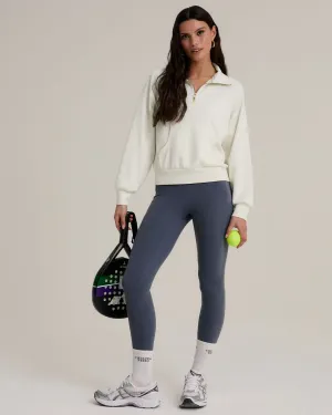 LuxeComfort Scuba Half-Zip Sweatshirt - Cream
