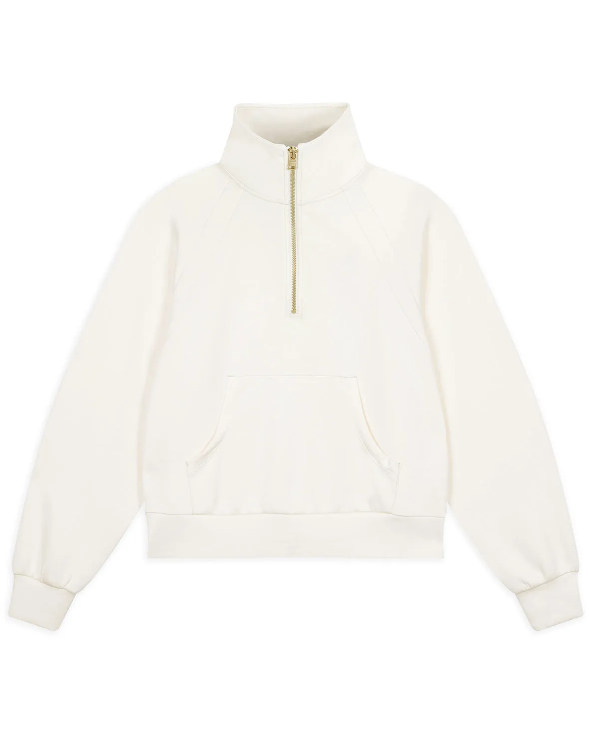 LuxeComfort Scuba Half-Zip Sweatshirt - Cream