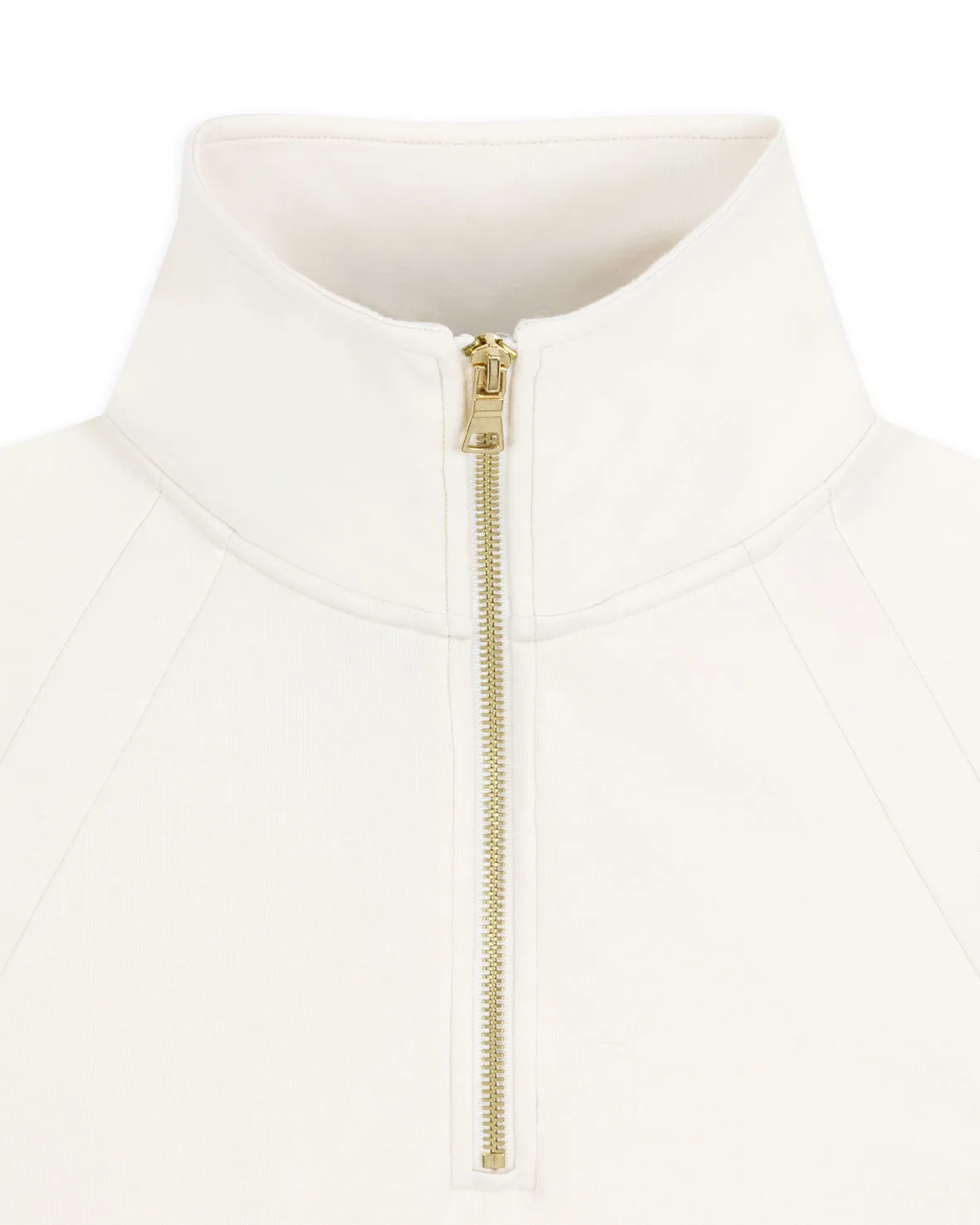 LuxeComfort Scuba Half-Zip Sweatshirt - Cream