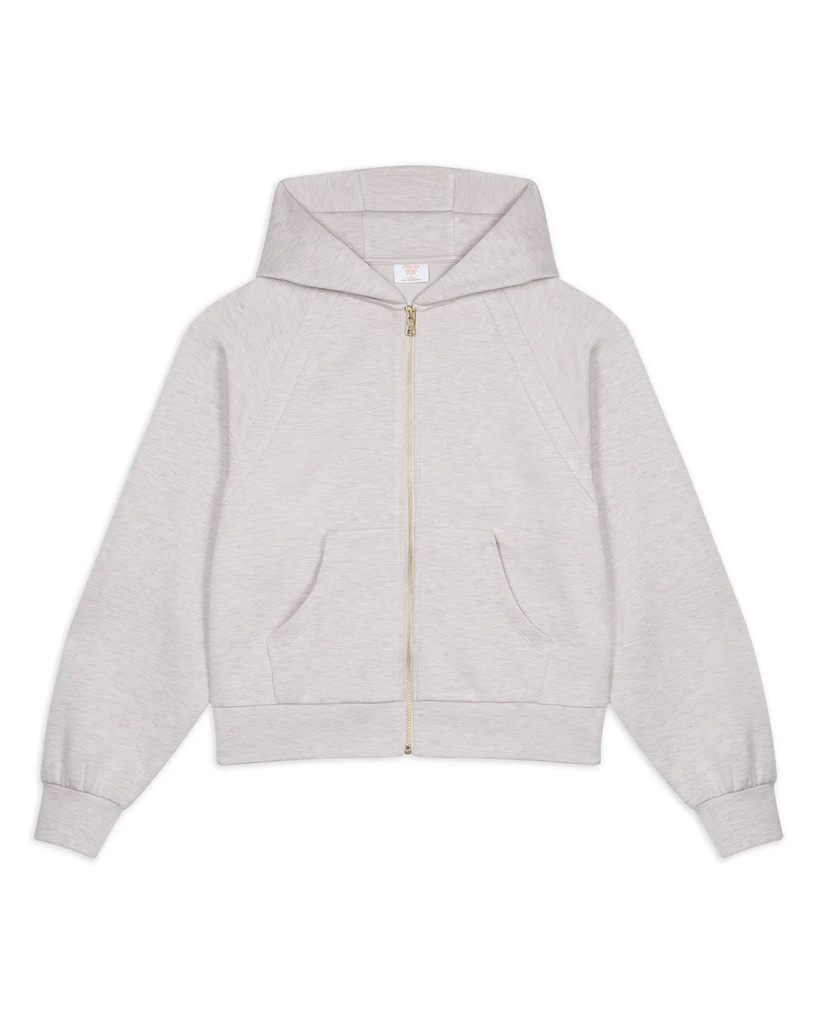 LuxeComfort Scuba Zip Hoodie - Beige Marl
