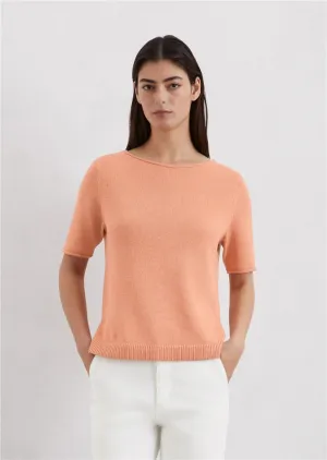 Marc O'Polo Regular short-sleeved sweater made from an organic cotton/linen blend