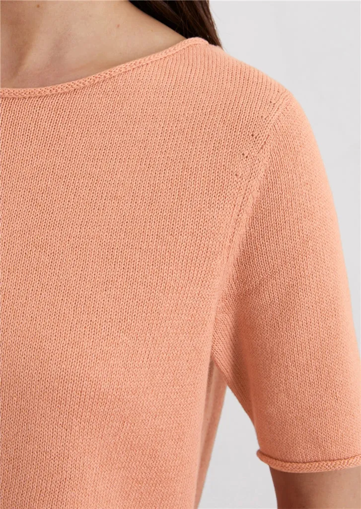 Marc O'Polo Regular short-sleeved sweater made from an organic cotton/linen blend
