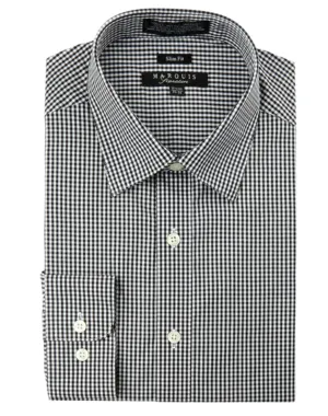 Marquis Checkered Slim Fit Dress Shirt - Black