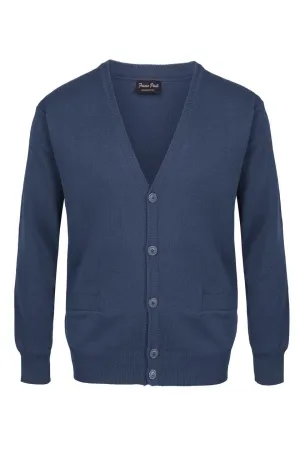 Medium Weight Merino Wool Cardigan - Dark Denim