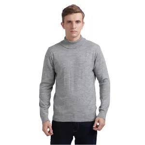 Men Grey Solid Acrylic Blend Full Sleeve Sweaters
