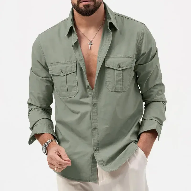 Men’s Casual Long Sleeve Button-Up Shirt | Stylish & Versatile