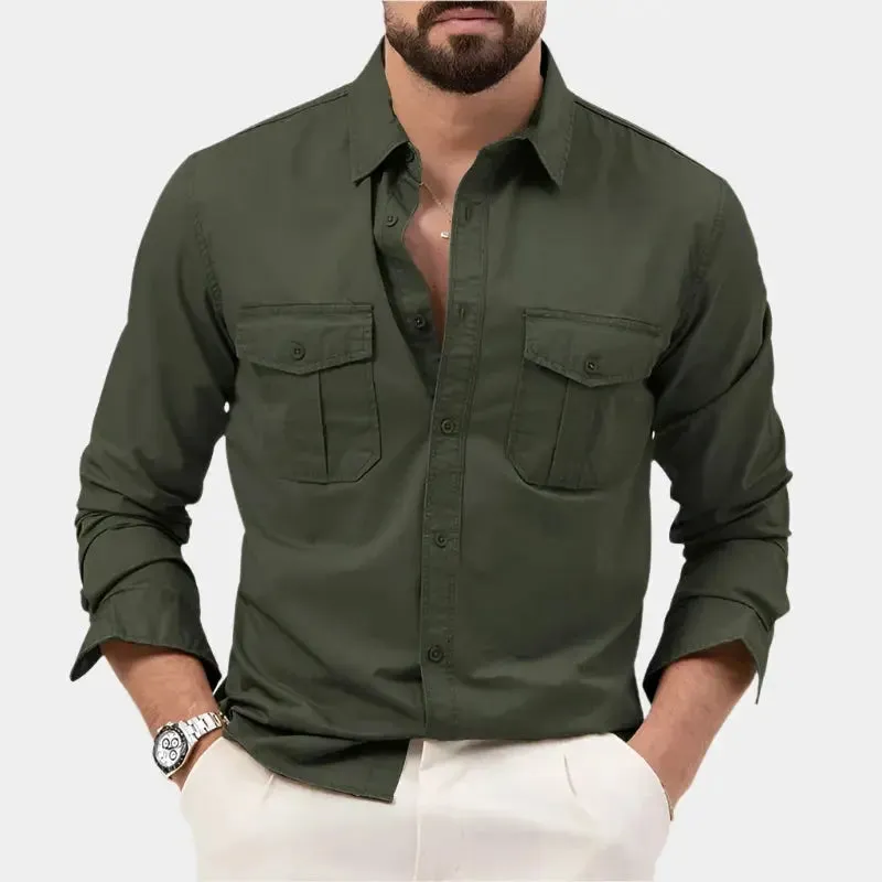 Men’s Casual Long Sleeve Button-Up Shirt | Stylish & Versatile