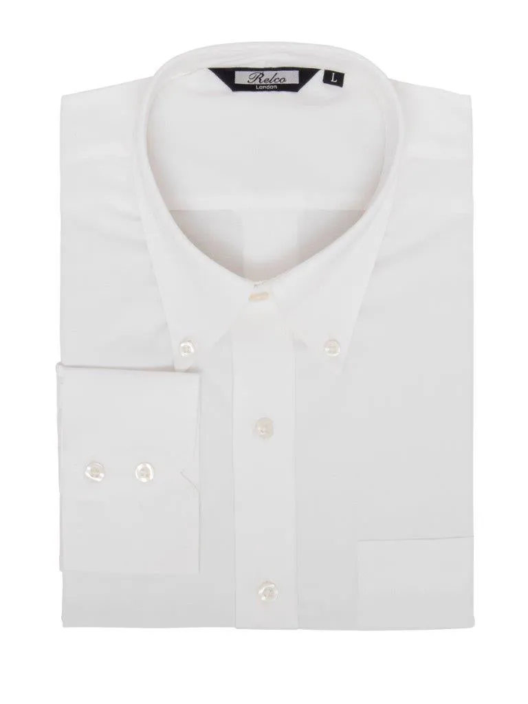 Men’s White Oxford Long Sleeve Shirt