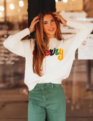 Merry Holiday Sweater Off White PL9073-7