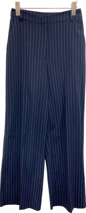 Nasty Gal Navy Pinstripe Trousers UK 8
