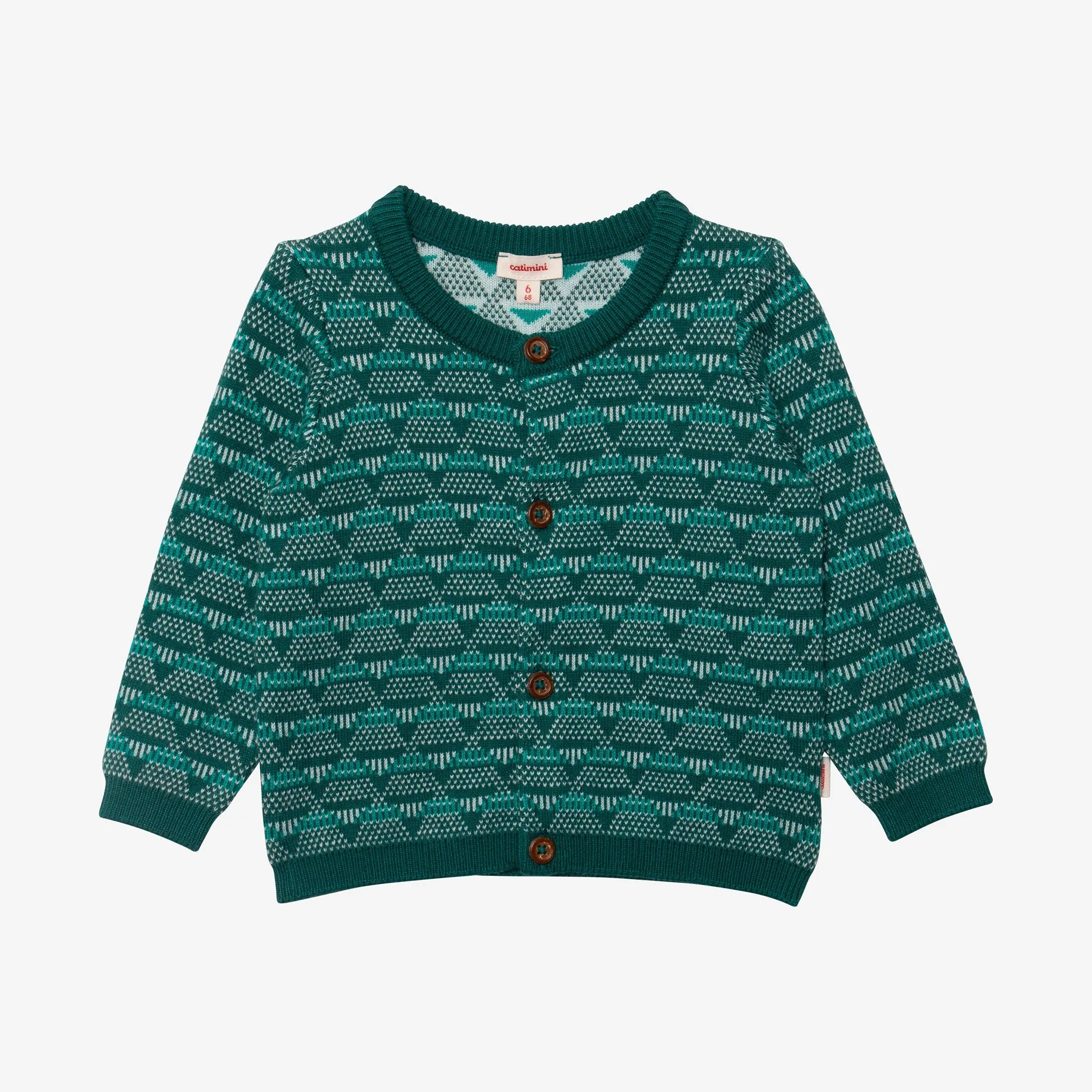 Newborn boy jacquard cardigan