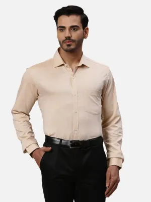 Park Avenue Men Orange Dobby Slim Fit Cotton Formal Shirts