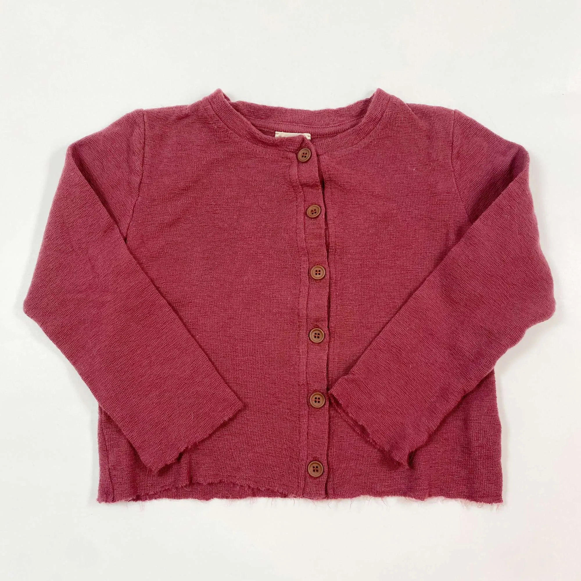 Petit soft burgundy merino cardigan 5Y/110