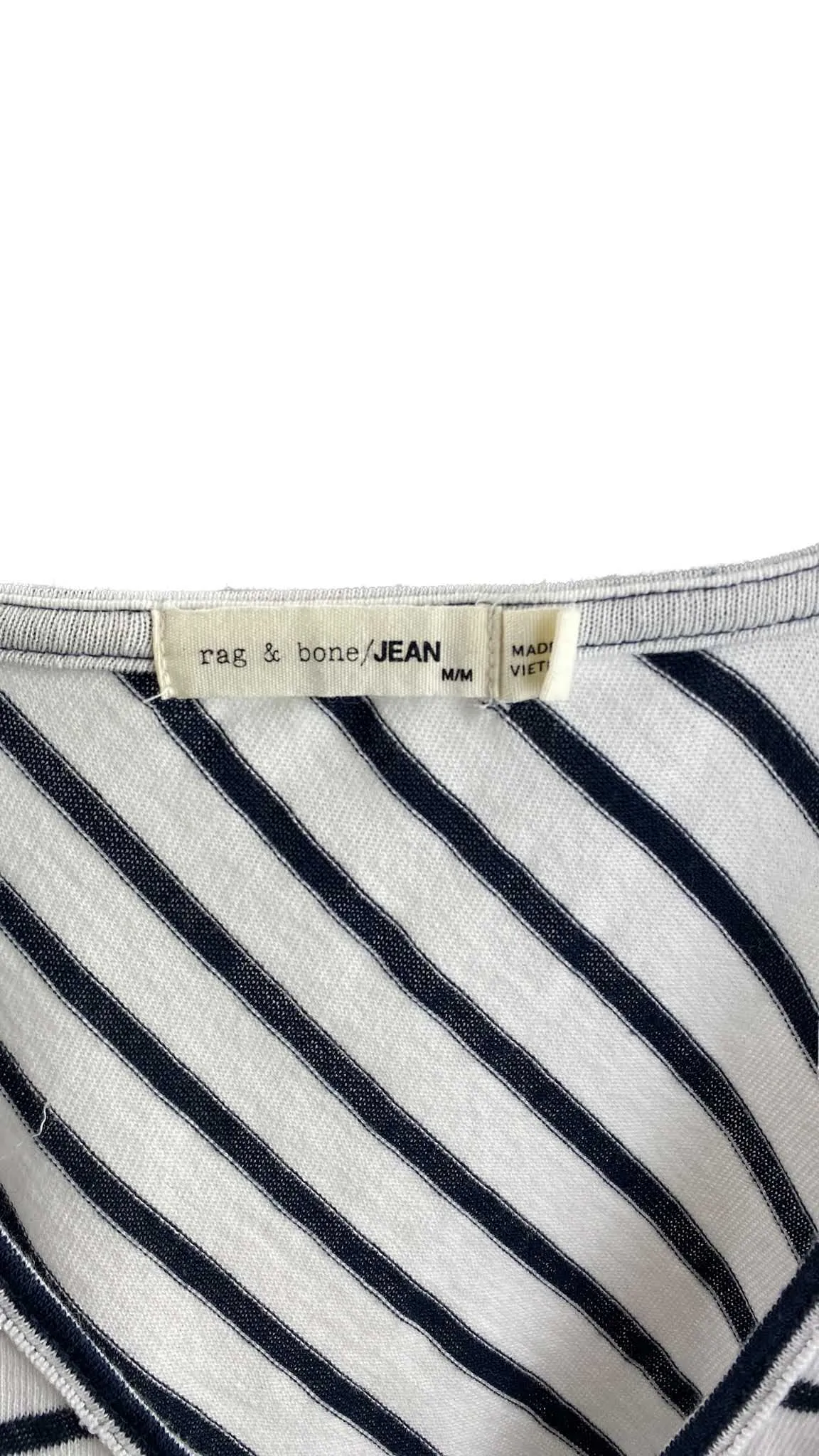 Rag & Bone, Women's Boxy Striped Tee, White/Navy, Size M