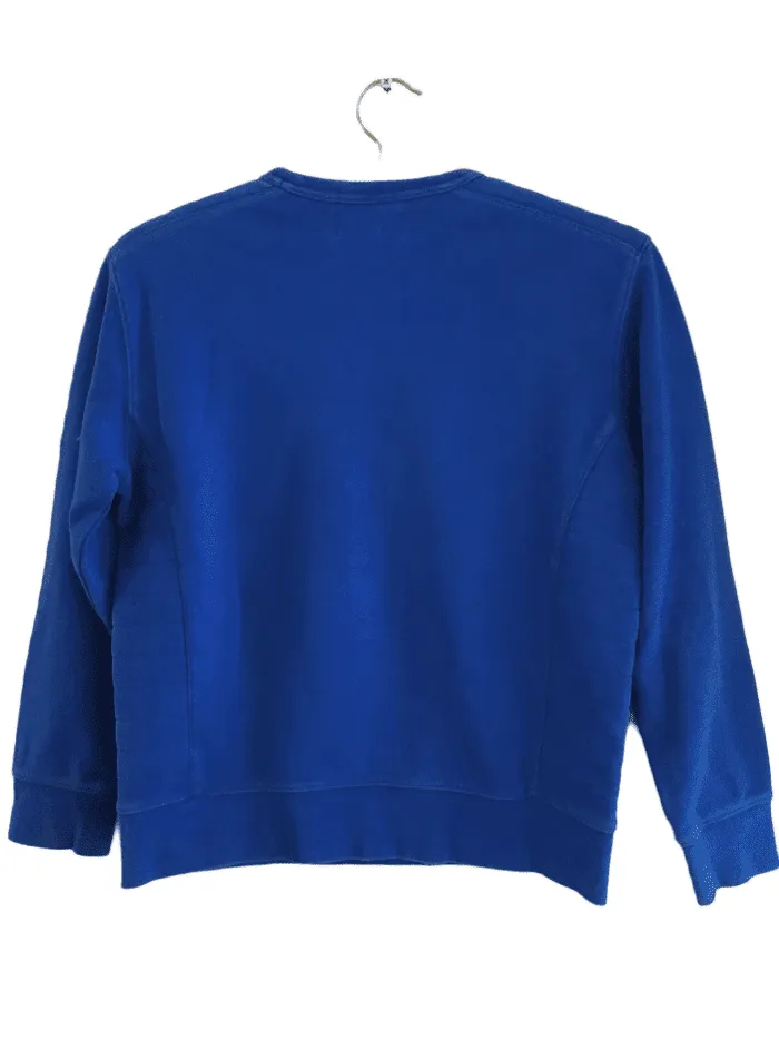 Ralph Lauren Polo Boys Royal Blue Sweatshirt with Large Black Chest Motif - Boys 8-9yrs