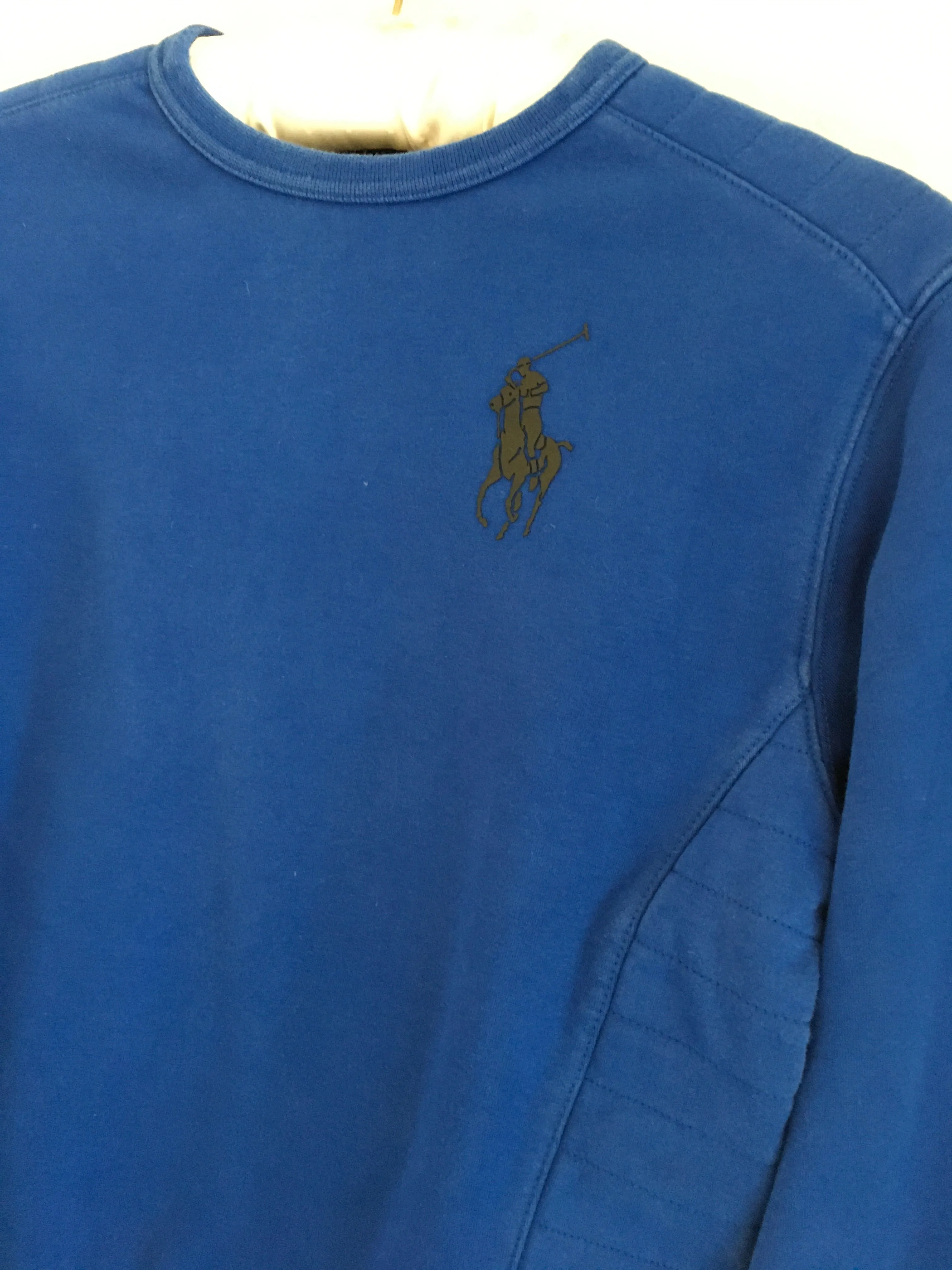 Ralph Lauren Polo Boys Royal Blue Sweatshirt with Large Black Chest Motif - Boys 8-9yrs