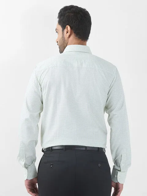 Raymond Men Green Checks Contemporary Fit Cotton Formal Shirts