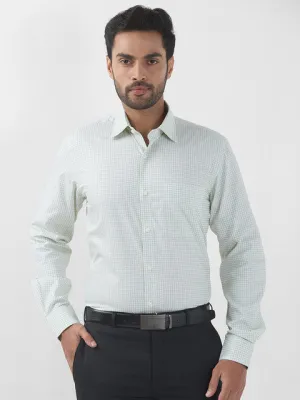 Raymond Men Green Checks Contemporary Fit Cotton Formal Shirts