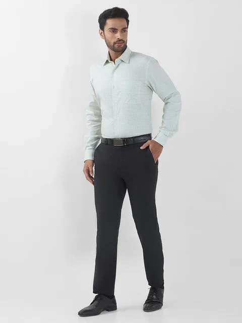 Raymond Men Green Checks Contemporary Fit Cotton Formal Shirts