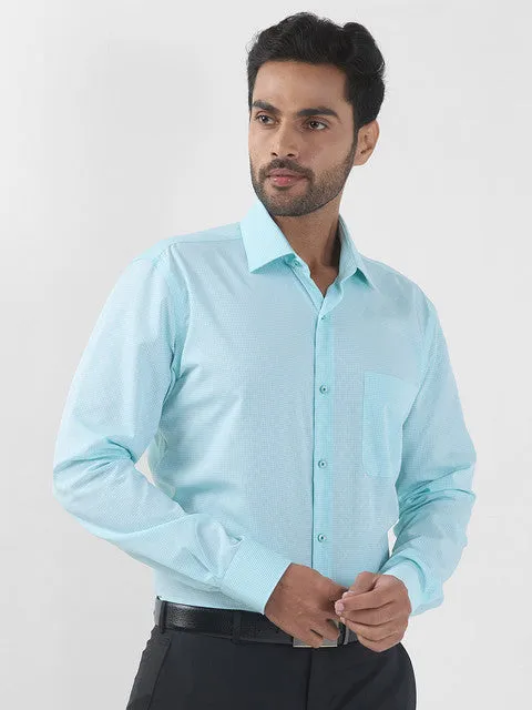 Raymond Men Green Checks Contemporary Fit Cotton Wrinkle Free Formal Shirt