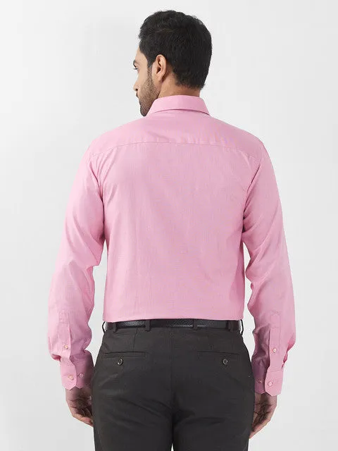 Raymond Men Pink Solid Contemporary Fit Cotton Formal Shirts
