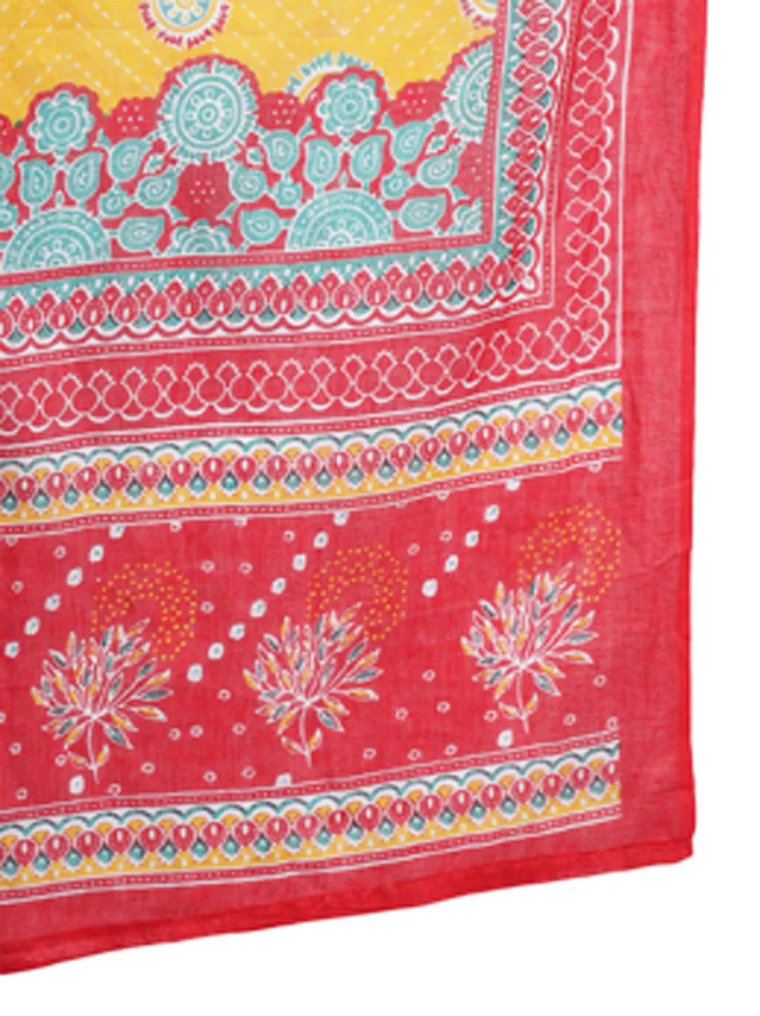 Red & Yellow Rayon Kalidar Kurta Set