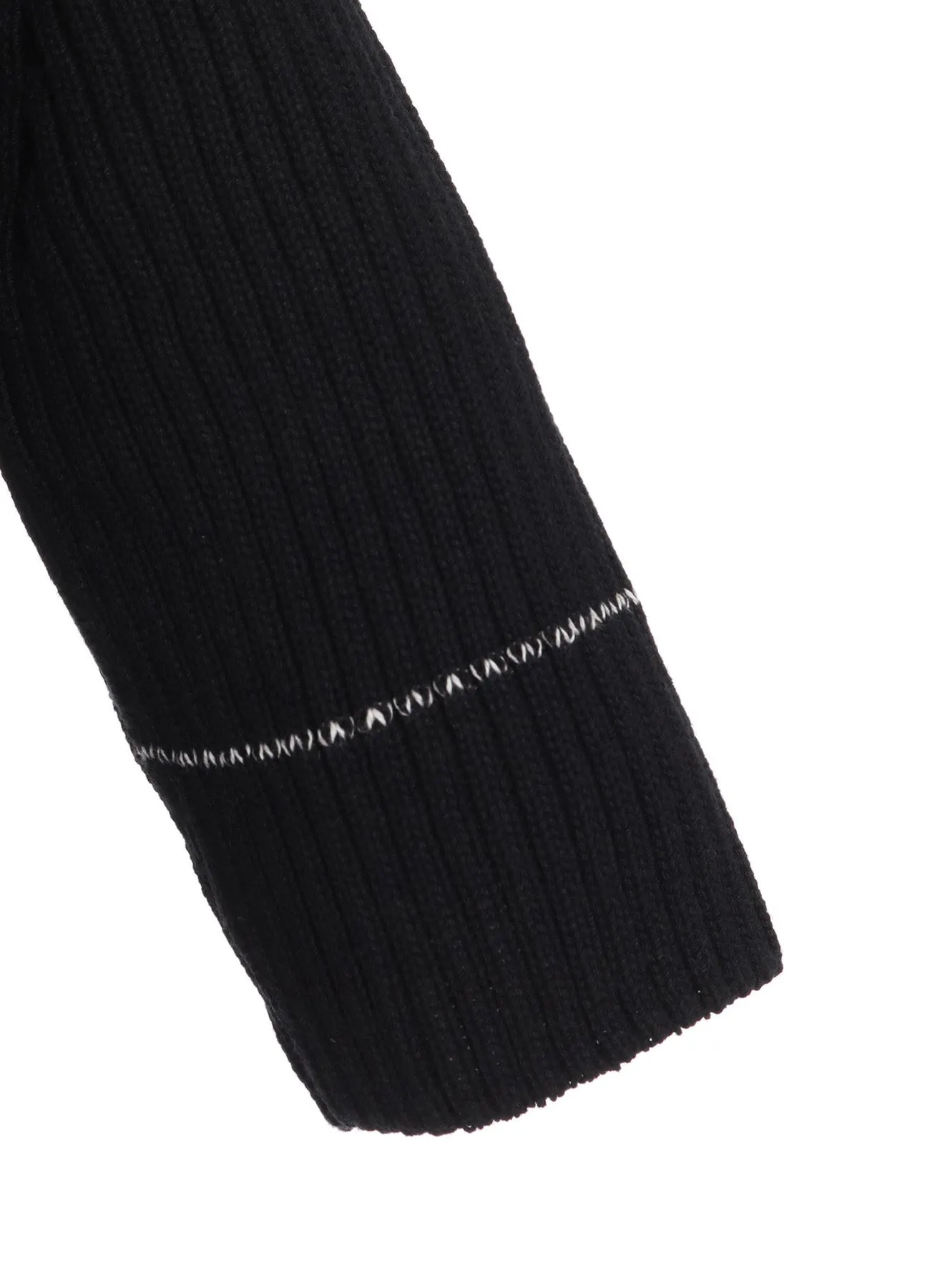 RIB STITCH TWISTED HALF SLEEVE RIB PULLOVER