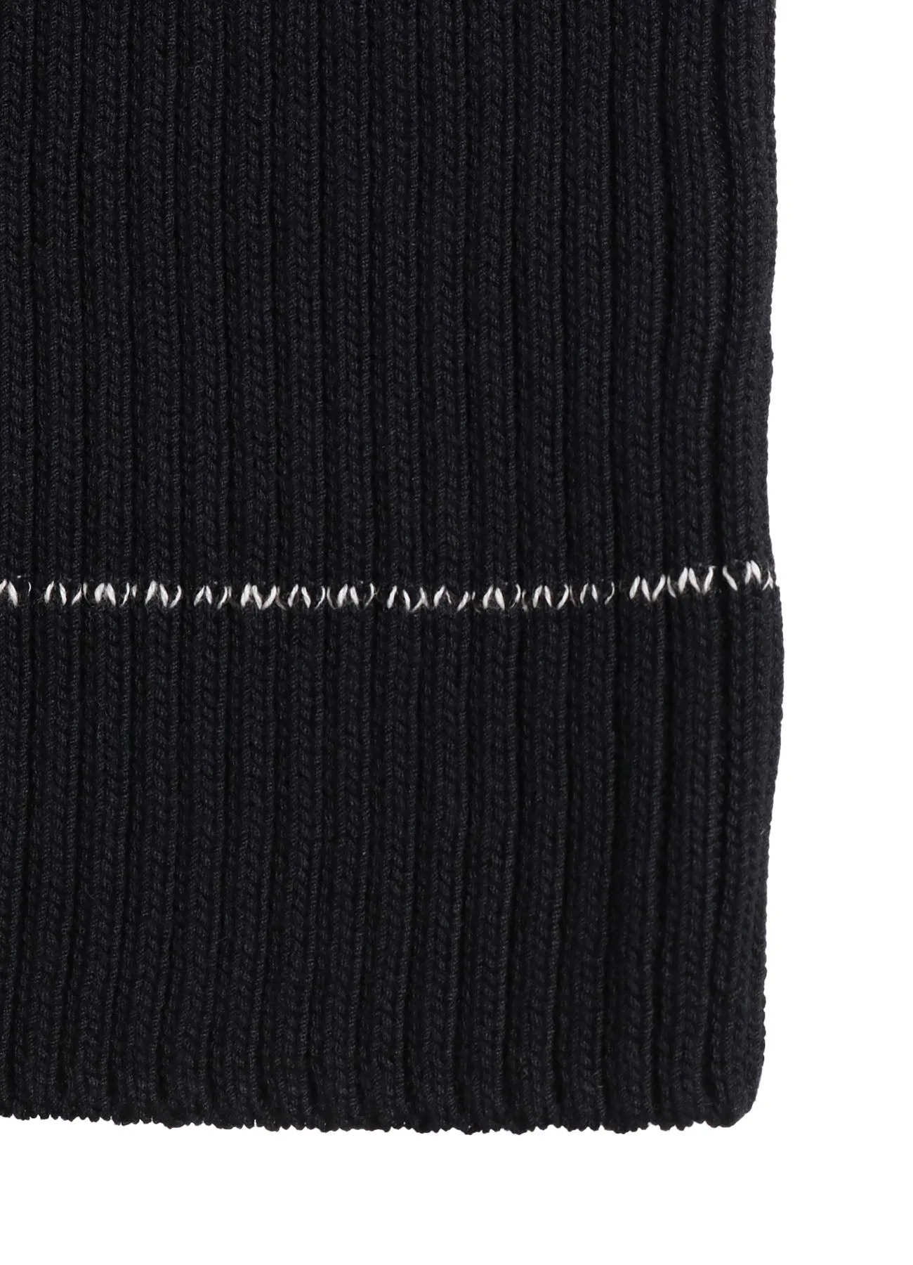 RIB STITCH TWISTED HALF SLEEVE RIB PULLOVER