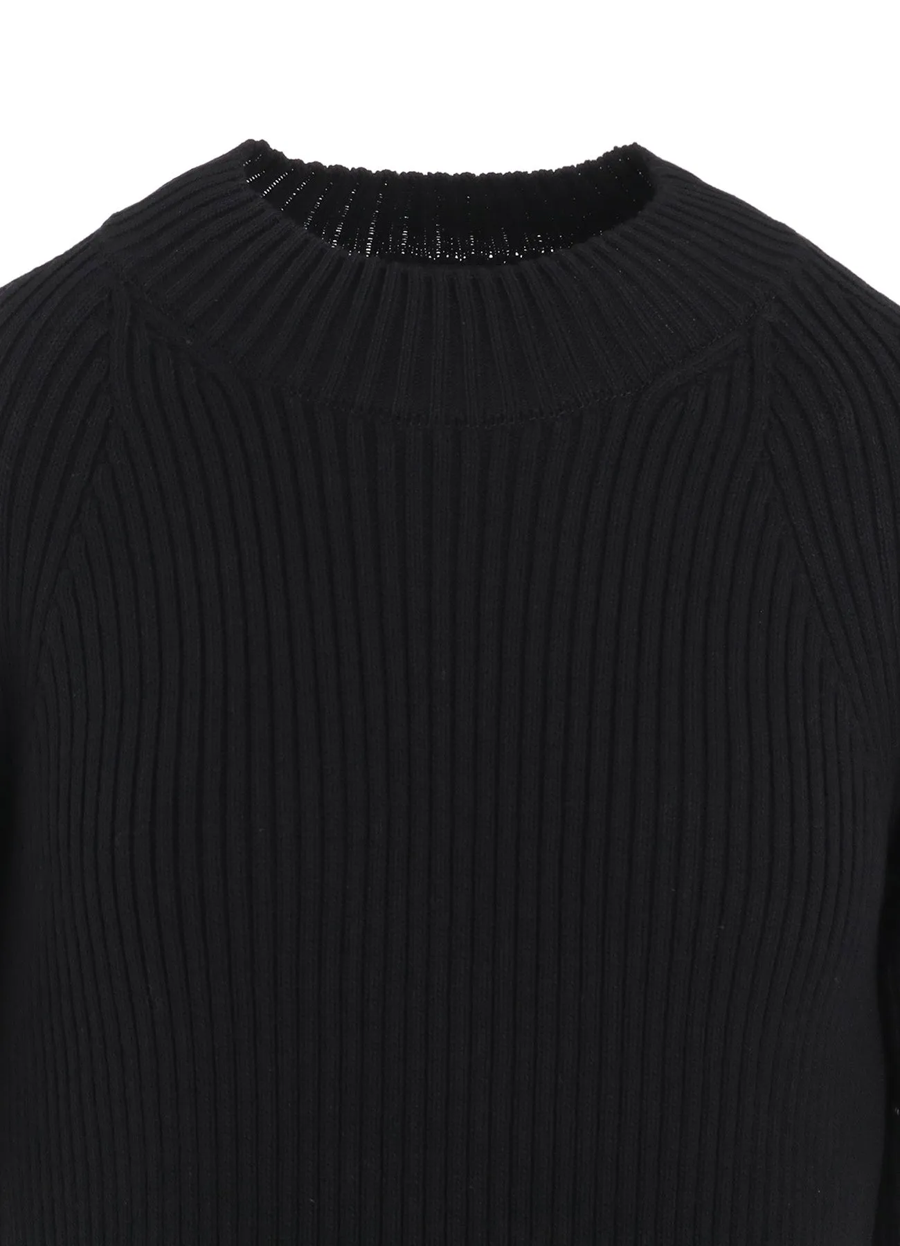RIB STITCH TWISTED HALF SLEEVE RIB PULLOVER