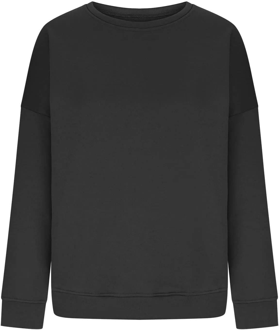 Ribbed Crewneck Sweatshirts for Women Trendy Comfy Oversized Sweatshirts Casual Long Sleeve Pullover Tops