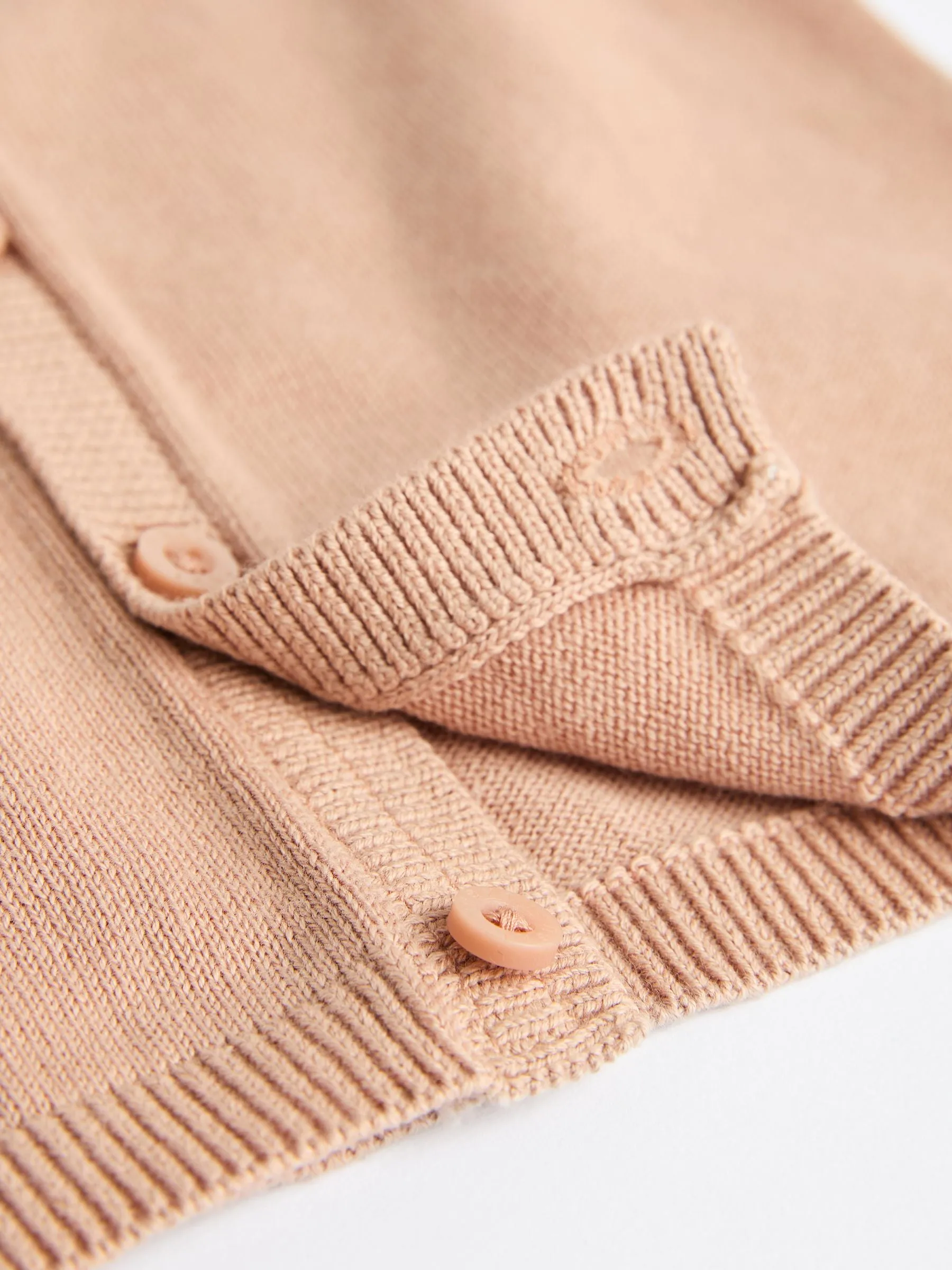 Rust Brown/Sage Green Baby 100% Cotton Knitted Cardigans 2 Pack (0mths-2yrs)