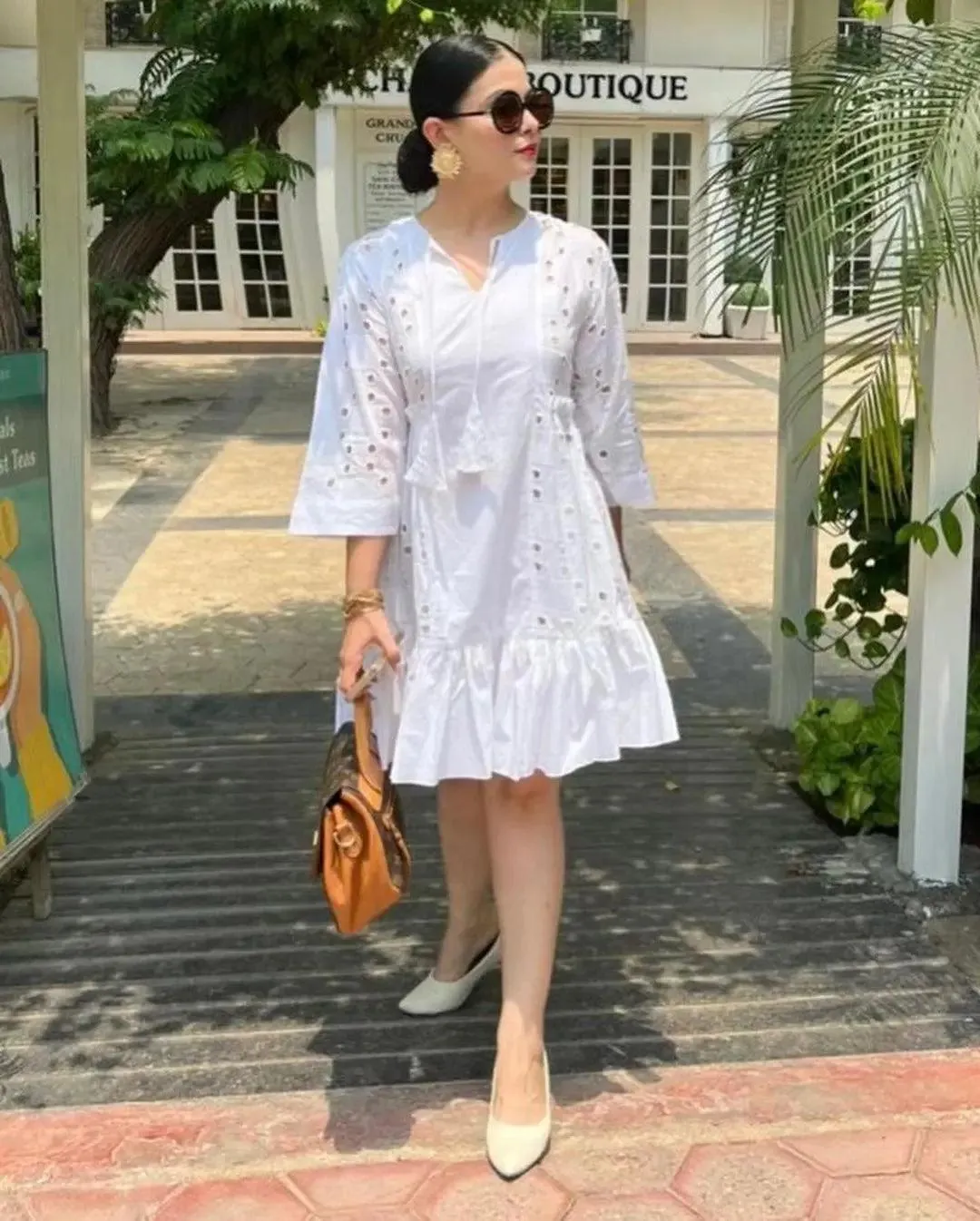 Schiffli embroidered Cotton Dress