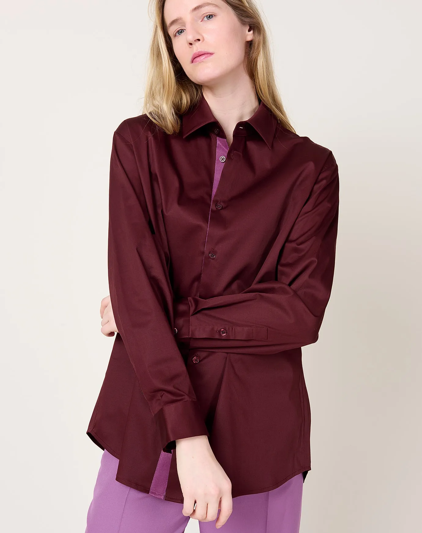 Signature Button Down in Burgundy