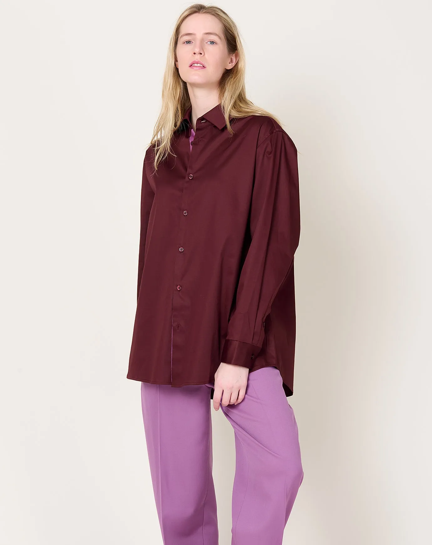 Signature Button Down in Burgundy