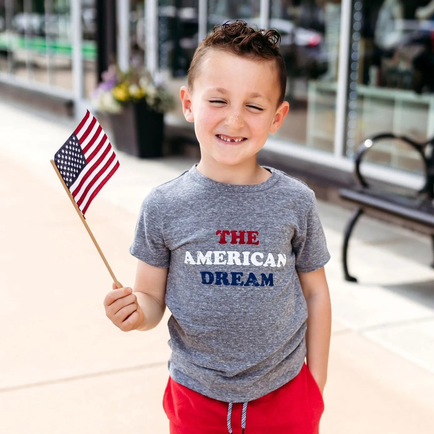 SILAS - The American Dream Tee in Heather Grey
