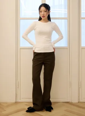 Split Straight Leg Trousers OD326