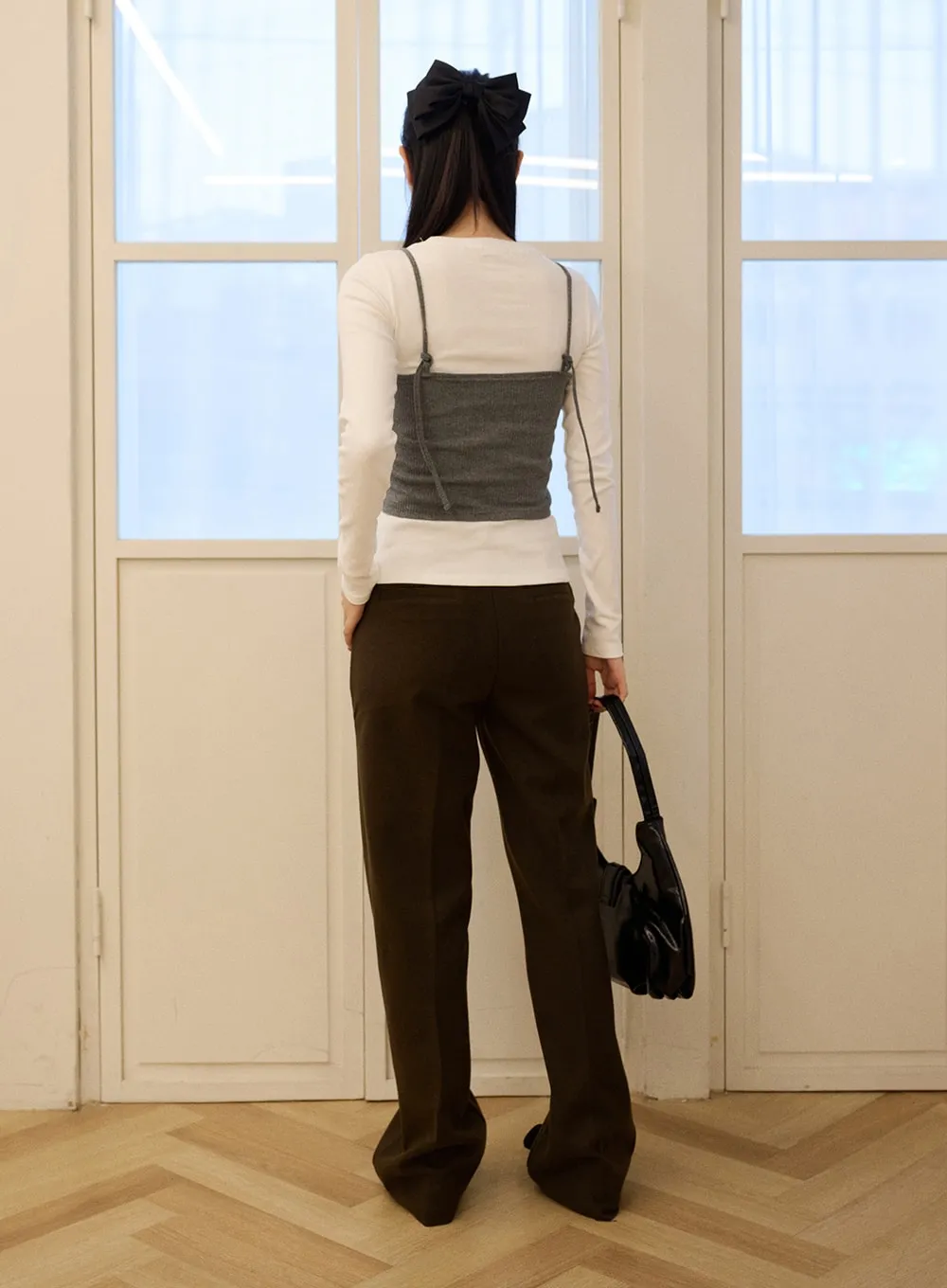 Split Straight Leg Trousers OD326