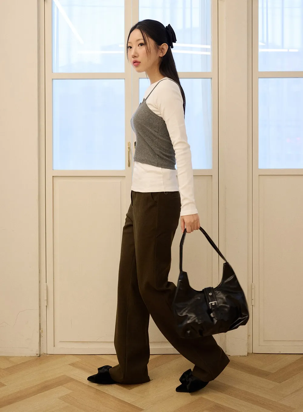 Split Straight Leg Trousers OD326