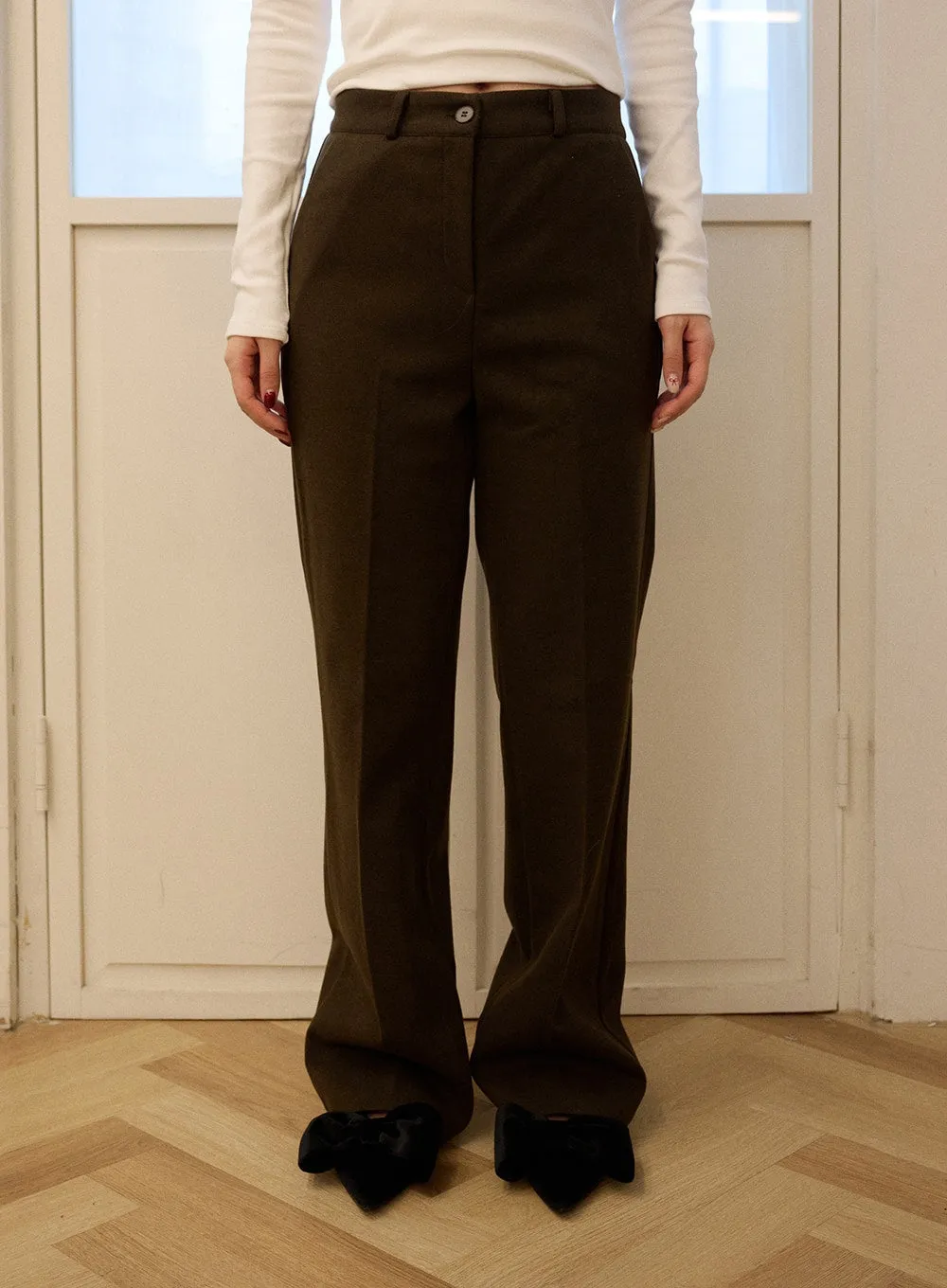 Split Straight Leg Trousers OD326