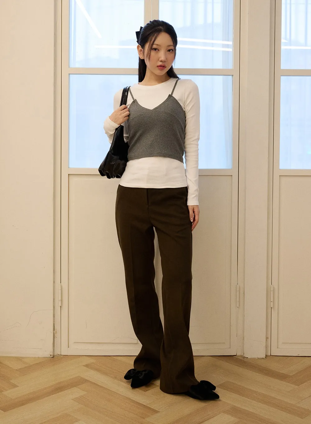 Split Straight Leg Trousers OD326