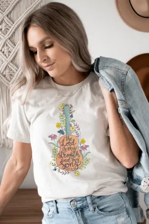 Strength And Strong Grey Bella Canvas Graphic Tee (Size Large)