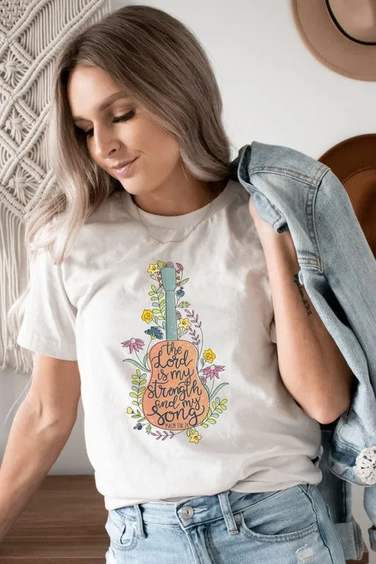 Strength And Strong Grey Bella Canvas Graphic Tee (Size Large)