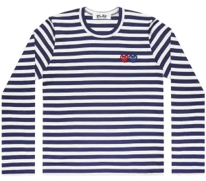 Stripes With Red And Blue Heart Women