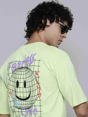 Stylish Green Cotton Blend Printed Tees For Men