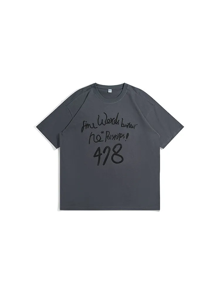Stylish Letter Print Loose T-Shirt