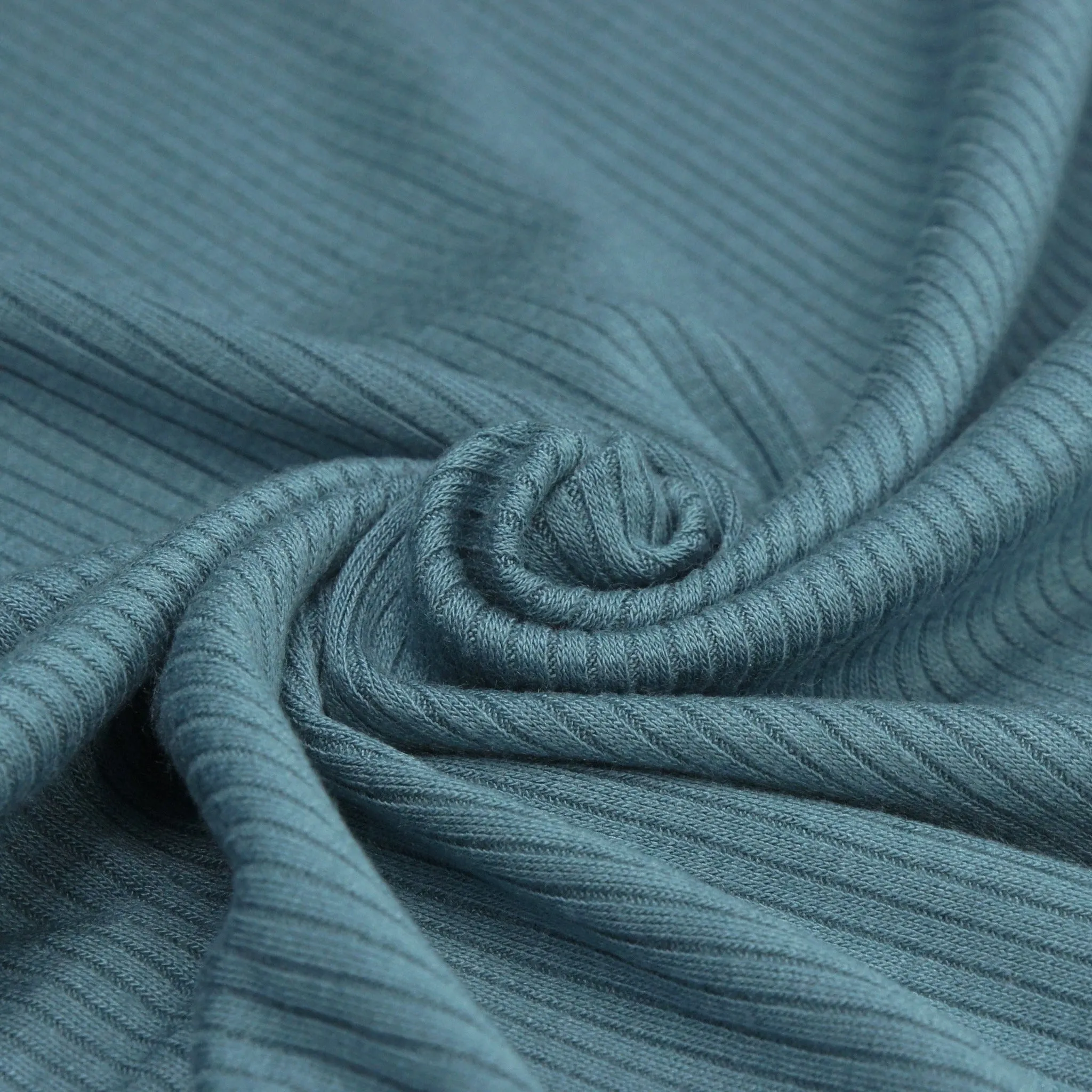 Tencel Modal Spandex Ribbed Knit - Teal Blue